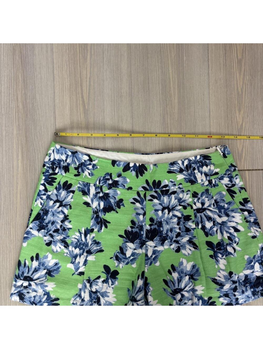 J.Crew Womens Floral Pleated Linen Blend Shorts Size 00